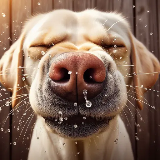 Dog Allergies: AI generated image of Dog sneezing